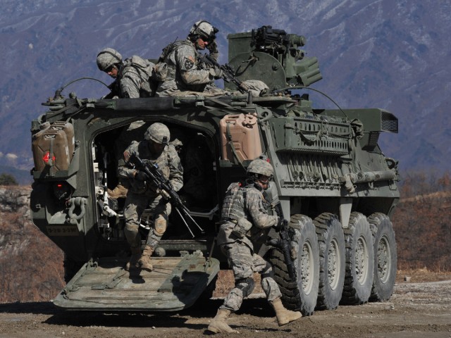 Stryker unit conducts live fire exercise in South Korea