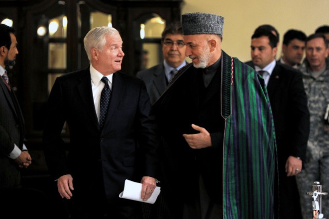 Gates meets Karzai