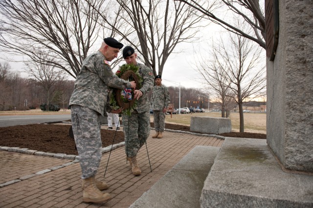 Wreath laying at Edgewood area at APG