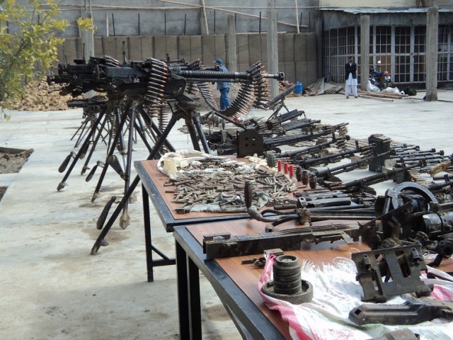 Seized weapons on Afghanistan