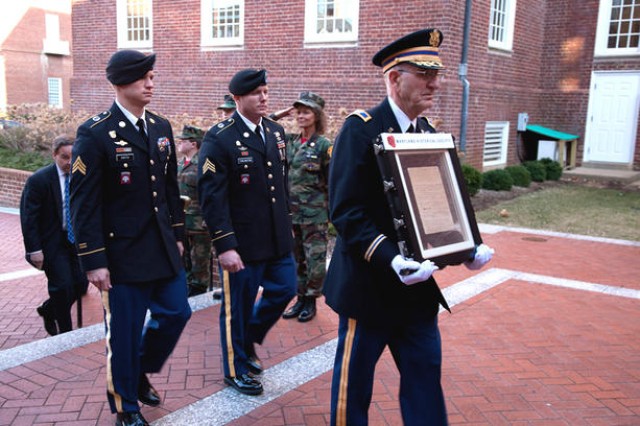 Fort Meade decorated vet hand-carries National Anthem at Annapolis ceremony