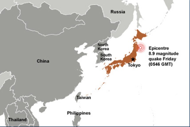 2011 Japan earthquake graphic