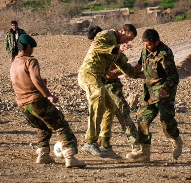Afghans, Australians play soccer