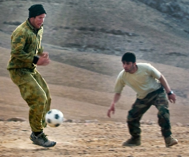 Afghans, Australians play soccer