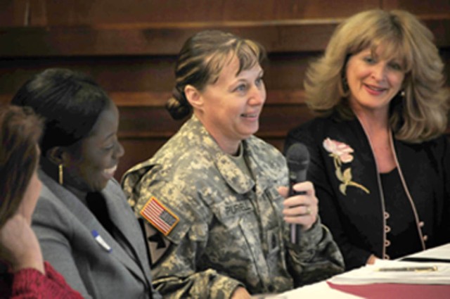 Professional women offer advice on to area during a panel discussion