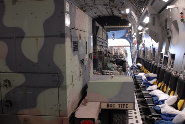 CCP Equipment loaded on National Guard C-17