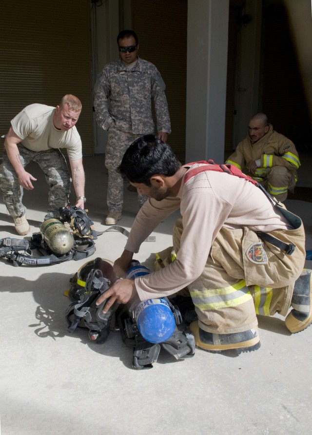 Afghan firefighters conduct first live burn at KAF
