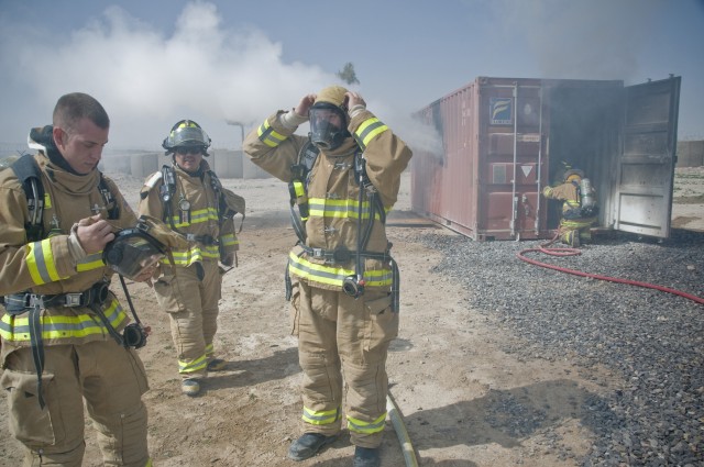 Afghan firefighters conduct first live burn at KAF