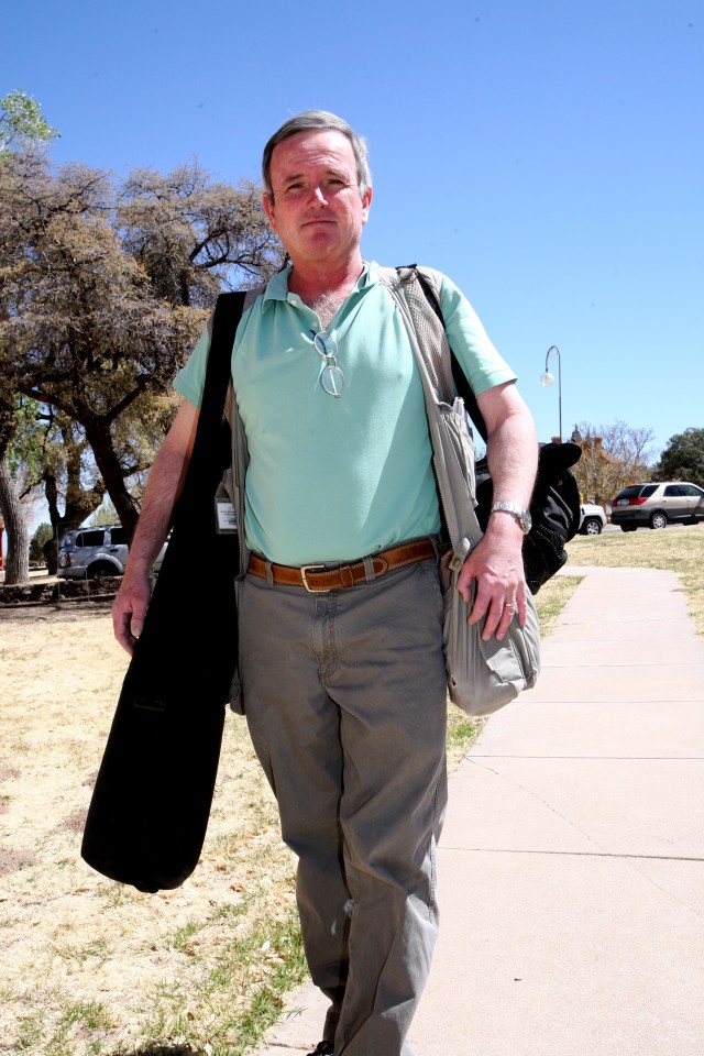 Thom Williams, a broadcast with the U.S. Army Garrison Public Affairs Office at Fort Huachuca, prepares to head out to a filming session. Williams won a prestigious first place Maj. Gen. Keith L. Ware Journalism Award for Category L: Television...