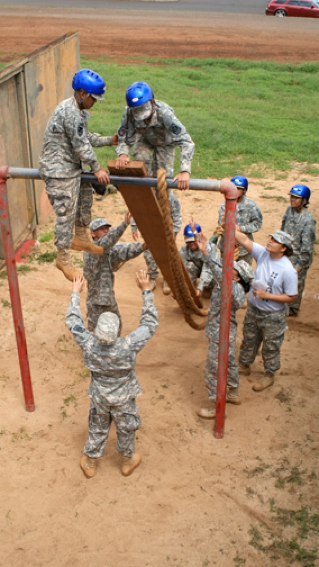 Extreme challenge: JROTC cadets climb, swim, rappel in islandwide leadership challenge