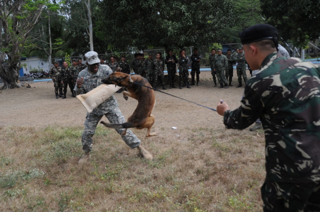 U.S., Philippine forces train military working dogs 