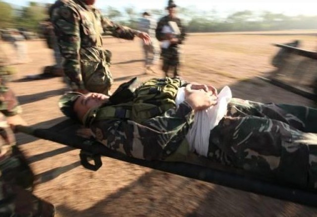 Simulated casualty is evacuation