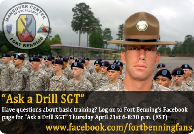 Ask a Drill SGT April 21st 6-8:30 p.m. (EST) on Facebook