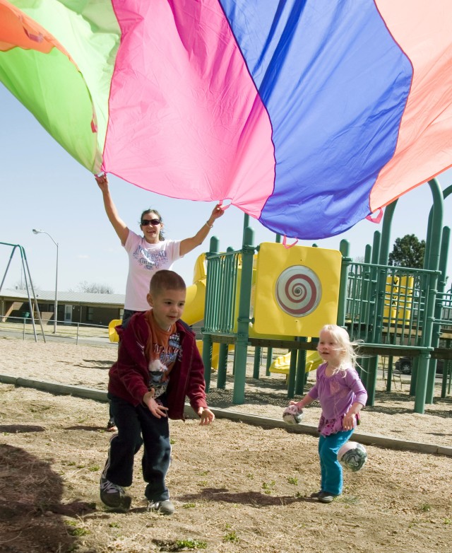 Children &#039;hoppy&#039; at Eggsperience, Month of the Military Child events