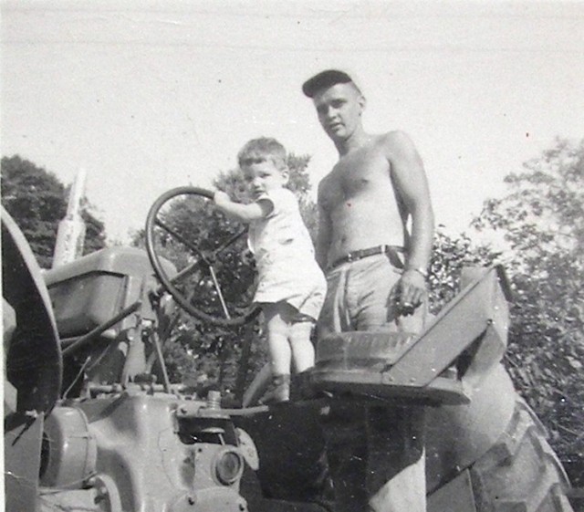 Rob and dad on tractor