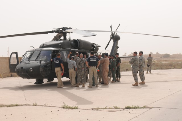 U.S., Iraqi firefighters gather for joint egress exercise