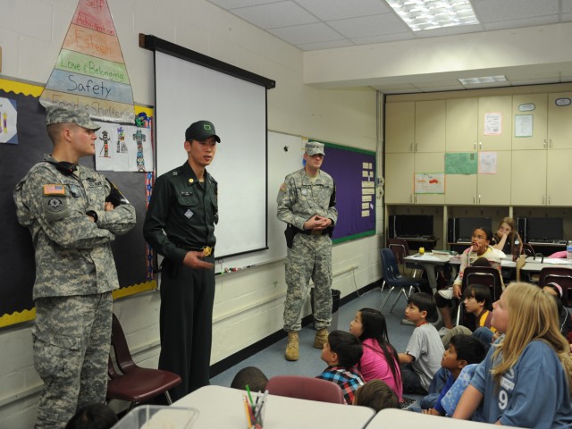 JSA Soldiers hold DMZ class at elementary school