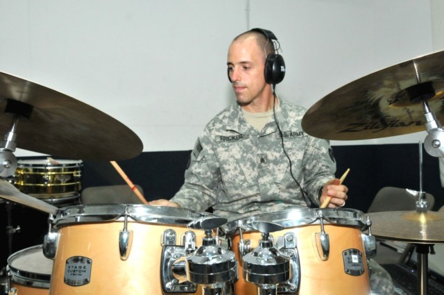 Sgt. Fricker practices his beats