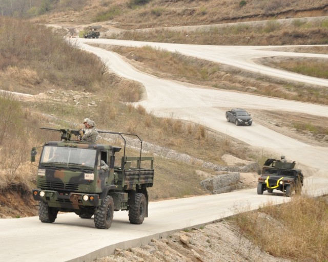 Soldiers Conduct Convoy Live Fire Exercise