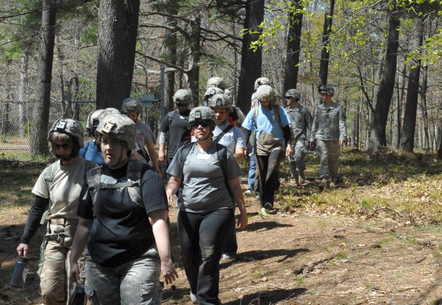 Infantry spouses participate in day of military activities