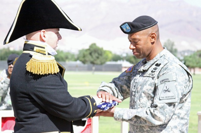 Flag presented to Pittard