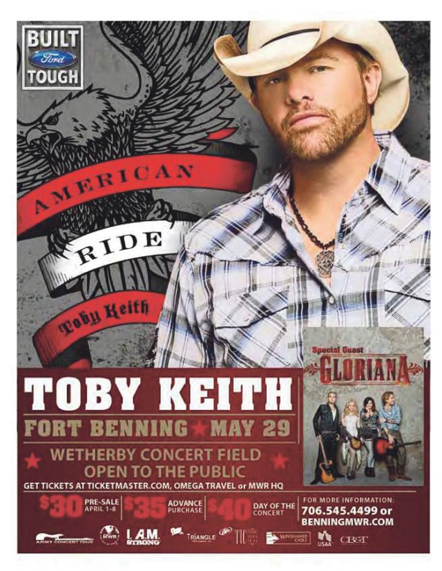 Toby Keith to perform at Fort Benning