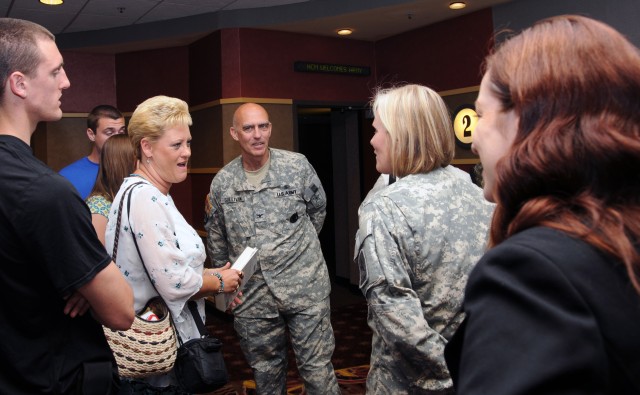 Sullivan talks with Soldiers family members