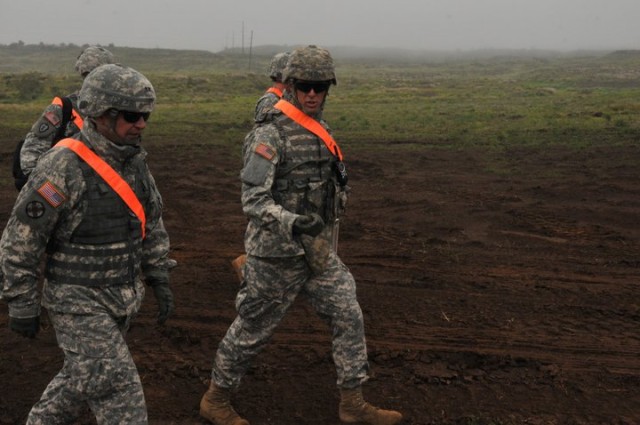 2nd Lt. Bryant Watrous road repair operations to the 8th TSC Commanding General