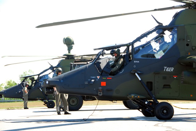 U.S. and German aviators test new attack helicopter in Grafenwoehr