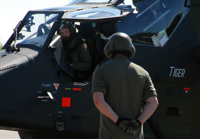 U.S. and German aviators test new attack helicopter in Grafenwoehr