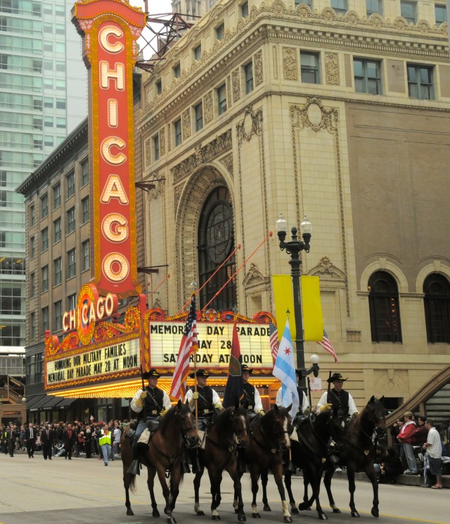 1st Infantry Divison-Commading General's Mounted Color Guard at Chicago Memorial Day Parade