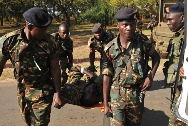Soldiers train combat lifesaving skills at MEDREACH in Malawi
