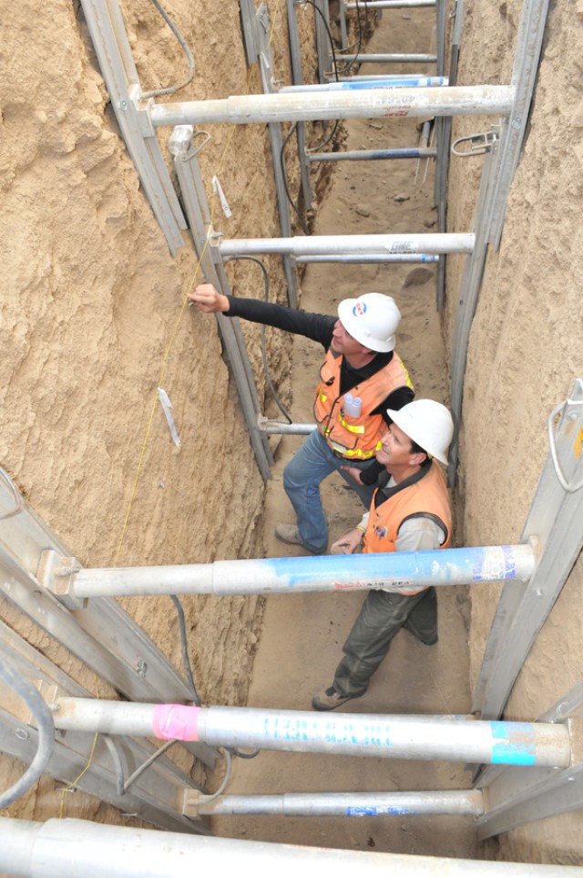 Trenching at Isabella Dam