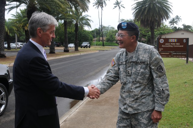 Secretary of the Army John McHugh visit POW/MIA Command