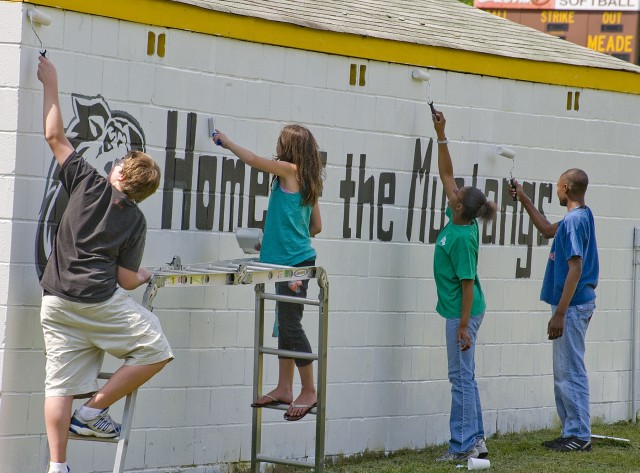 Meade High community spruces up school grounds on Beautification Day