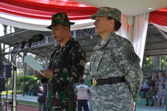 Commanding generals address the troops