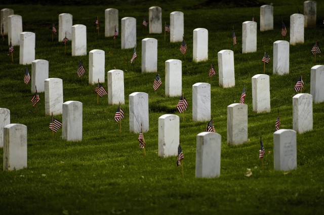 Flags in at Arlington National Cemetery