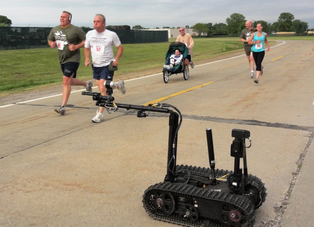 Robots Greet the Runners