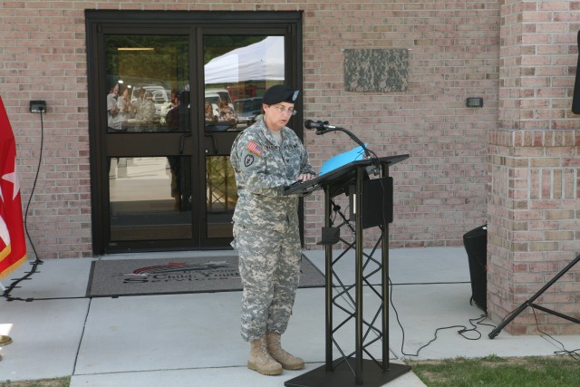 COL Provancha welcomes crowd at the dedication