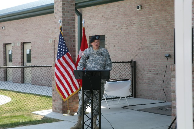 MG Rogers speaks at the ceremony
