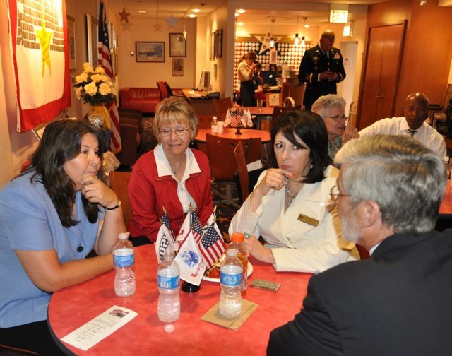 Mrs. Ann Campbell speaks with various service members, families and veterans' support groups