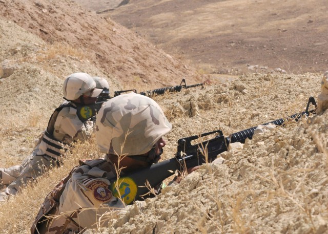 Iraqi soliders practice ambush techniques