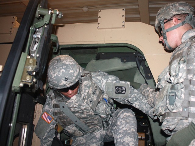 ADA Soldiers participate in vehicle egress training