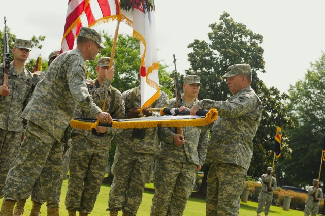 Army’s largest command cases colors for move to Fort Bragg, N.C.