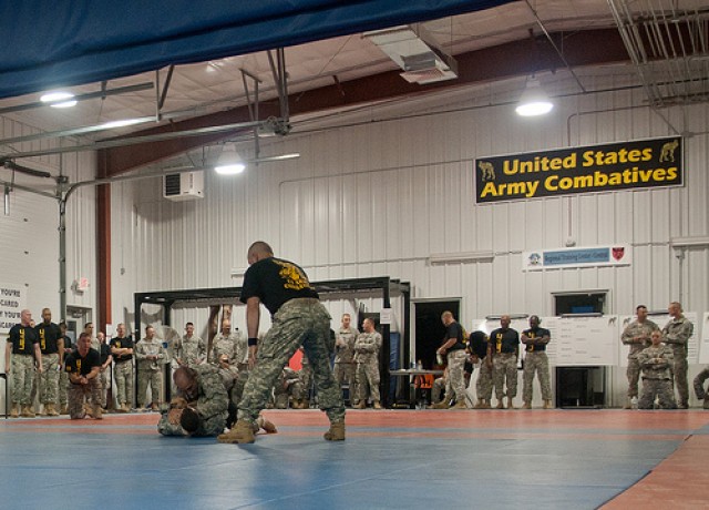 Army Reserve Best Warrior competitors do battle in Modern Army Combatives