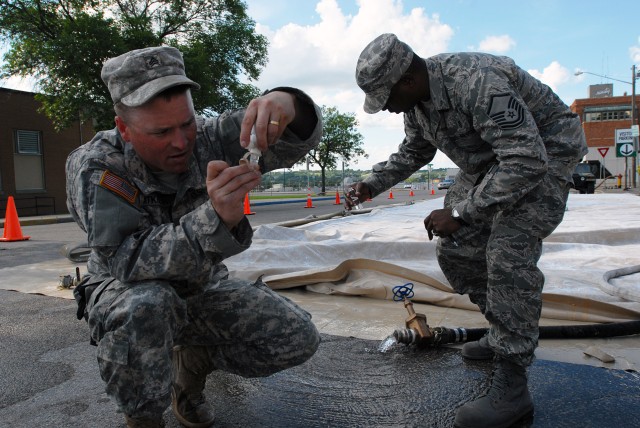 132nd Quartermaster Company tests water samples