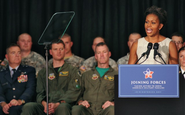 Michelle Obama thanks Vermont Guard servicemembers, families