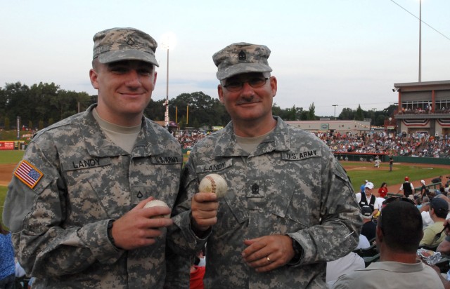 New York Army National Guard Father and Son Saluted by Hometown Ball Team