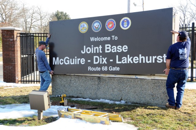 Joint Base McGuire-Dix-Lakehurst sign