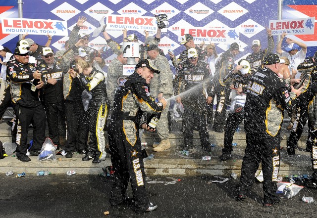 Celebrating a win at NASCAR Spring Cup race